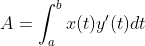 A=\int_a^{b}x(t)y'(t)dt