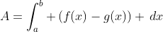 A=\int_a^b \left(f(x)-g(x)\right) \,dx