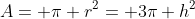 A= \pi r^2= 3\pi h^2