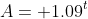 A= 1.09^t