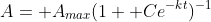 A= A_{max}(1+ Ce^{-kt})^{-1}