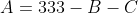 A=333-B-C
