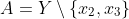 A=Y\setminus\{x_2,x_3\}