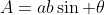 A=ab\sin \theta