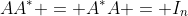 AA^* = A^*A = I_n