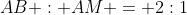 AB : AM = 2:1