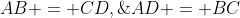 AB = CD,\;\;AD = BC