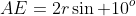AE=2r\sin 10^o