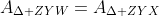 A_{\Delta ZYW}=A_{\Delta ZYX}