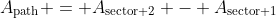 A_{\textrm{path}} = A_{\textrm{sector 2}} - A_{\textrm{sector 1}}