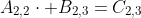A_{2,2}\cdot B_{2,3}=C_{2,3}