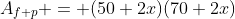 A_{f+p} = (50+2x)(70+2x)