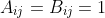 A_{ij}=B_{ij}=1