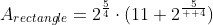 A_{rectangle}=2^{\frac{5}{4}}\cdot(11+2^{\frac{5}{  4}})