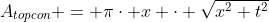 A_{topcon} = \pi\cdot x \cdot \sqrt{x^2+t^2}