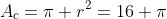 A_c=\pi r^2=16 \pi