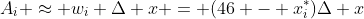 A_i \approx w_i \Delta x = (46 - x_i^\ast)\Delta x