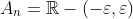 A_n=\mathbb{R}-(-\varepsilon,\varepsilon)
