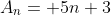 A_n= 5n+3