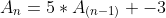 A_n=5*A_{(n-1)} -3