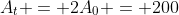 A_t = 2A_0 = 200