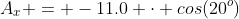 A_x = -11.0 \cdot cos(20^o)
