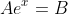 Ae^x=B