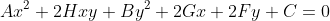 Ax^2+2Hxy+By^2+2Gx+2Fy+C=0