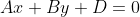 Ax+By+D=0