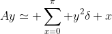 Ay\simeq \sum^{\pi}_{x=0} y^2\delta x