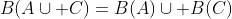 B(A\cup C)=B(A)\cup B(C)