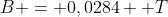 B = 0,0284  T