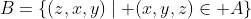 B=\{(z,x,y)\mid (x,y,z)\in A\}