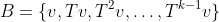 B=\{v,Tv,T^2v,\ldots,T^{k-1}v\}