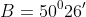 B=50^026'