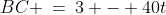 BC \:=\:3 - 40t