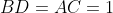 BD=AC=1