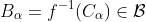 B_\alpha=f^{-1}(C_\alpha)\in\mathcal{B}