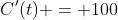 C'(t) = 100~cos \left ( \frac{2 \pi}{4(t - 3)} \right ) \cdot -\frac{2 \pi}{7(t - 3)^2}