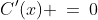 C'(x) \:=\:0