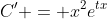 C' = x^2e^{tx}