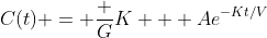 C(t) = \frac GK + Ae^{-Kt/V}