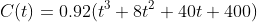 C(t)=0.92(t^3+8t^2+40t+400)