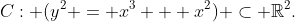 C: (y^2 = x^3 + x^2) \subset \mathbb{R}^2.