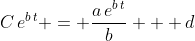 C\,e^{b\,t} = \frac{a\,e^{b\,t}}{b} + d
