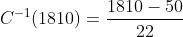 C^{-1}(1810)=\frac{1810-50}{22}