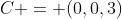 C = (0,0,3)