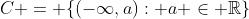 C = \{(-\infty,a): a \in \mathbb{R}\}