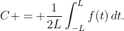 C = \frac{1}{2L}\int_{-L}^{L}f(t)\,dt.