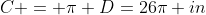 C = \pi D=26\pi in